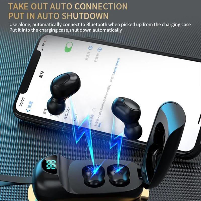 JS05 TWS Bezvadu Austiņas Bluetooth 5.0 Austiņas Sporta Earbuds HD Zvanu Trokšņu slāpēšanas Ūdensizturīgs LED Displejs, Austiņu 2020