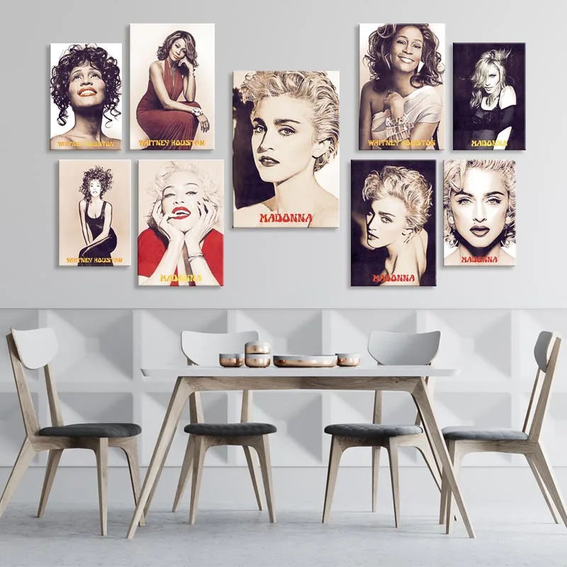 Madonna Whitney Houston Attēlu, Mājas Dekoru Ziemeļvalstu Audekla Apgleznošana Sienu, Mākslas Plakāti un Izdrukāt