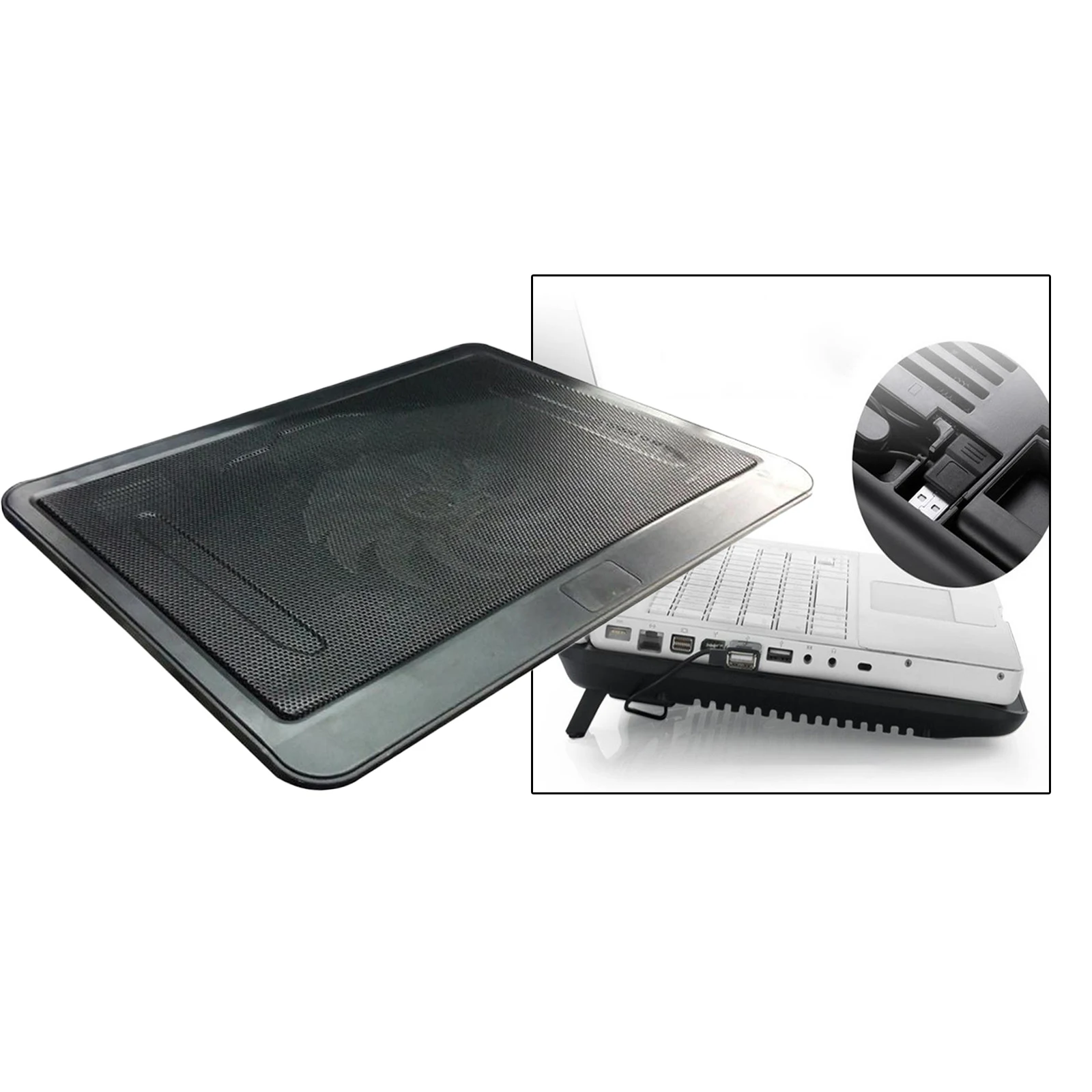 Notebook, Laptop Cooler Mat Klusa Dzesēšanas Spilventiņu Stāvēt Renes USB Powered 1 Ventilators