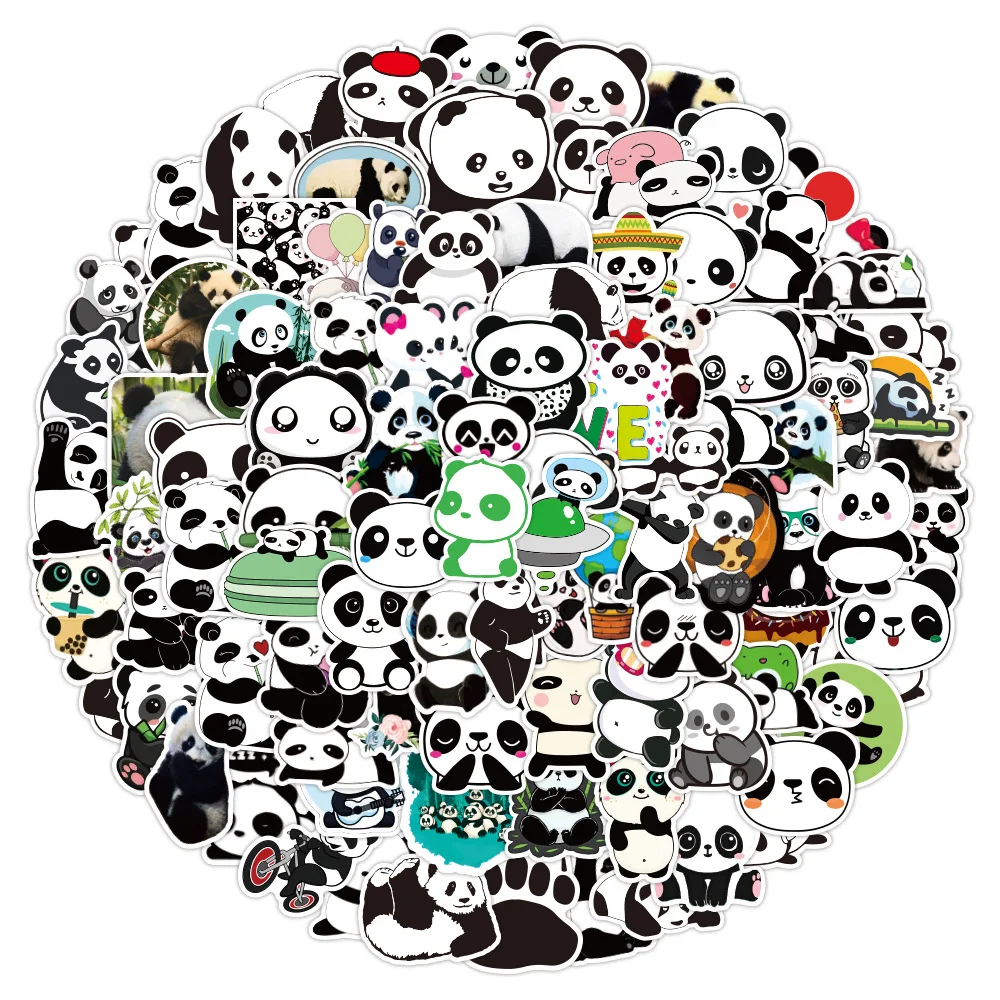 10/50/100gab Cute Karikatūra Panda Uzlīmes Bērniem Čemodāns Klēpjdatoru Stacionāro Skeitborda Bagāžas Kawaii Dzīvnieku Uzlīmes Uzlīmes