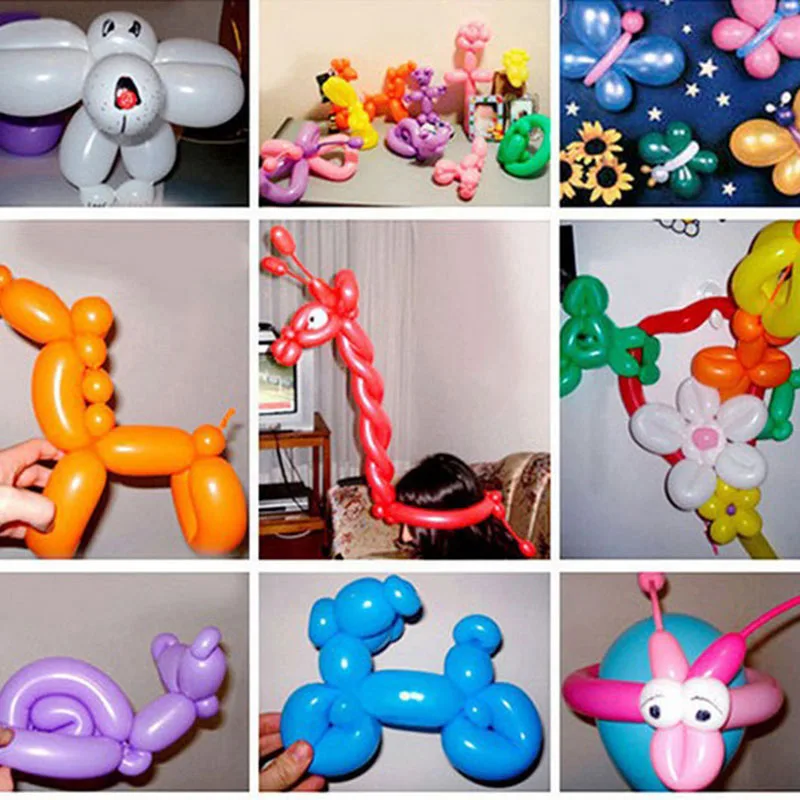 100gab Krāsu Burvju Lateksa Krāsains Pūķis Ilgi, Aušana, Balonu Locīšana Stila Daudzveidīgu Balonu, Bērnu Rotaļlietu Kāzu Dekorēšana K