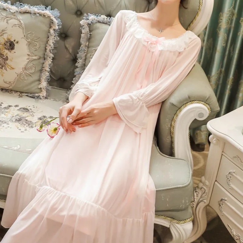 Sieviešu Kleita Princese Sleepshirts Palace Vintage Stilu, Mežģīnes Nightgowns Viktorijas Nightdress Sleepwear Naktskrekli Sieviešu