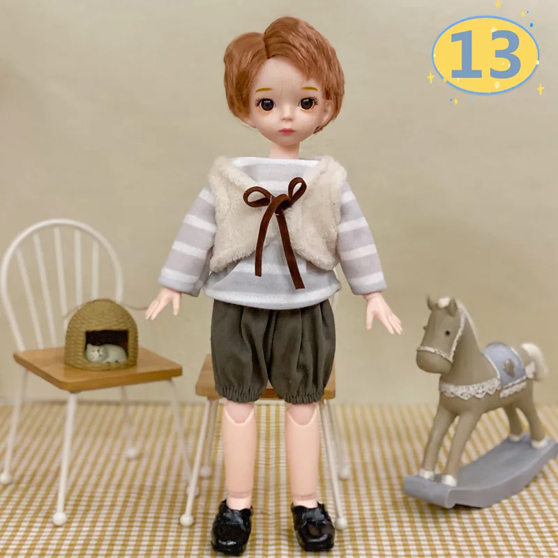 Jaunu 1/6 BJD 30cm Zēns Lelle 13 Locītavas Kustamo Modes Komplekts 3D Simulācijas Acis Saģērbt Zēns Lelle Meitene Spēlēt Māja Rotaļlietu Dzimšanas dienas Dāvana