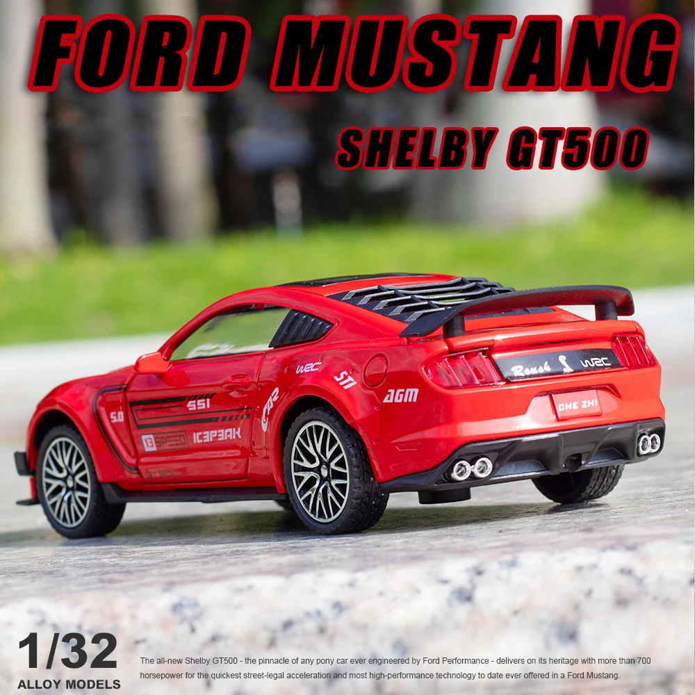 Lējumiem 1:32 Sakausējuma Modeļa Automašīnas Ford Mustang SHELBY GT500 Miniatūri Metāla Transportlīdzekļa Bērniem Savākti Dzimšanas dienas Dāvanas Jaunas Hottoy