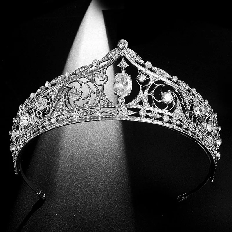 FORSEVEN Luksusa Royal Princess Crown Mirdzošas Kristāla Tiaras Diadem Līgavas Kāzu Matu Rotas Sievietēm Headpeice Matu Piederumu JL