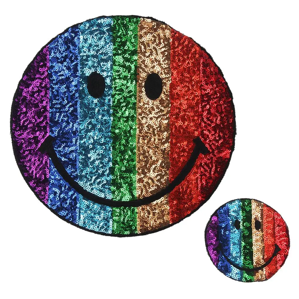 Vizuļi Krāsains smiley Laimīgs Smaids Rotātu Hipiju Jautru Smaidu, Aplikācijas uzšūtas Retro Jaka, T-Krekls, Kostīms dekoru plāksteris žetons