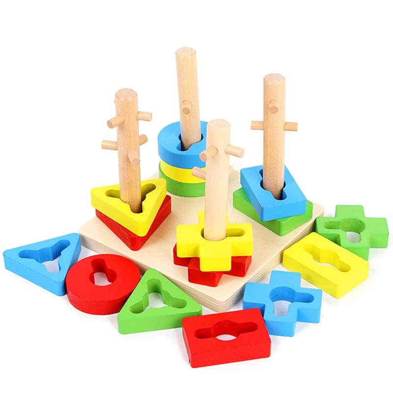 Bērnu Izglītojošās Rotaļlietas Montessori Koka Matemātiskās Formas Izziņas Celtniecības Rotaļlietas, Koka Formu Klasifikācija Rotaļlietas