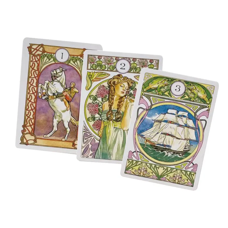 Jūgendstila Lenormand Oracle Kartes Pilnas Angļu Klasiskās Galda Spēles Izdomas Oracle Zīlēšana Spēle Tarot Cards