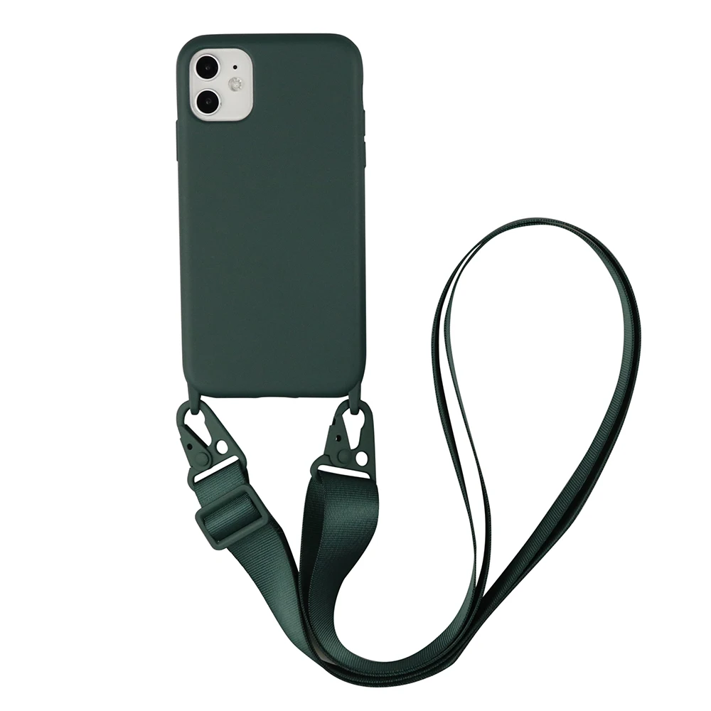 Silikona Siksniņa Crossbody Plecu Kaklarota Telefonu Gadījumā Ar Krāsu, Siksnu, Vadu Kakla Siksna Linga iPhone SE 2020 11 Pro Xs Maks.