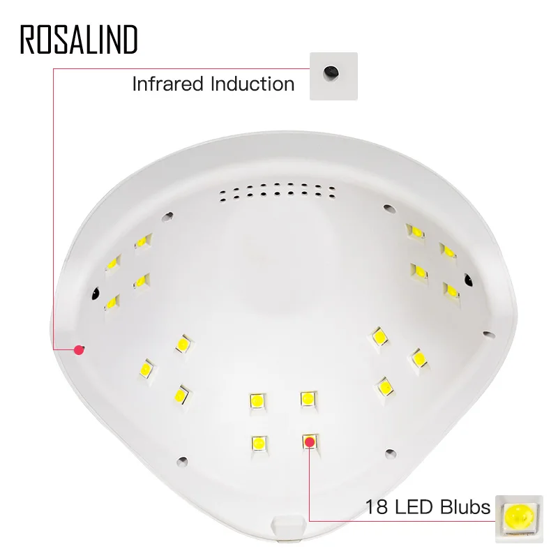 ROSALIND 36W UV LED Lampas Manikīra Nagu Žāvētājs Izmanto Gēla Nagu Art Dizains Izārstēt Instrumenti Lampas Nagus 60/80/99s Taimeris