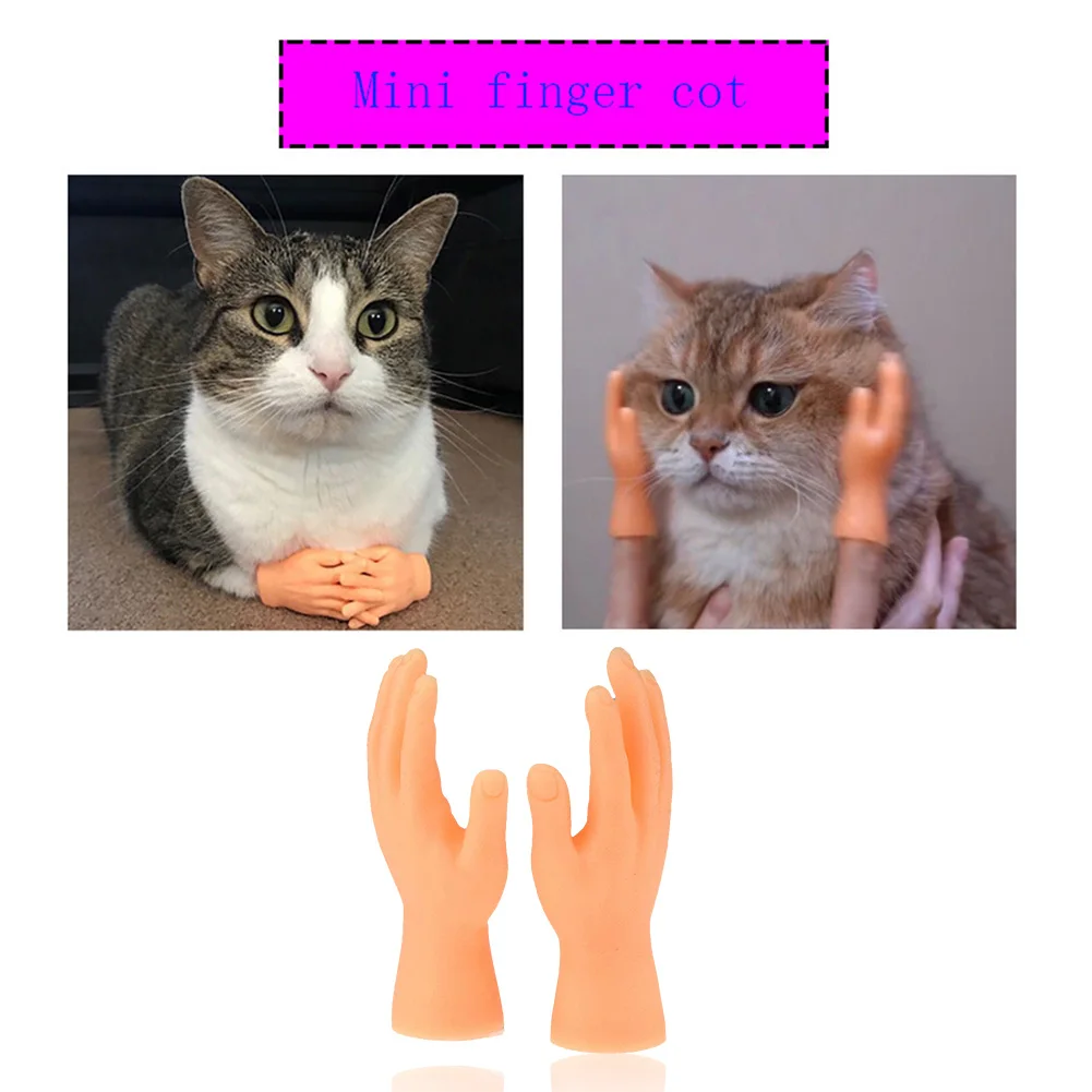 1 Pāris Mini Rokās Rotaļlietu Smieklīgi Kaķēns, Kucēns Pirkstu Uzmava Pet Massager Cimdi Pet Massager Cimdi Mini Rokās Modeli Puse