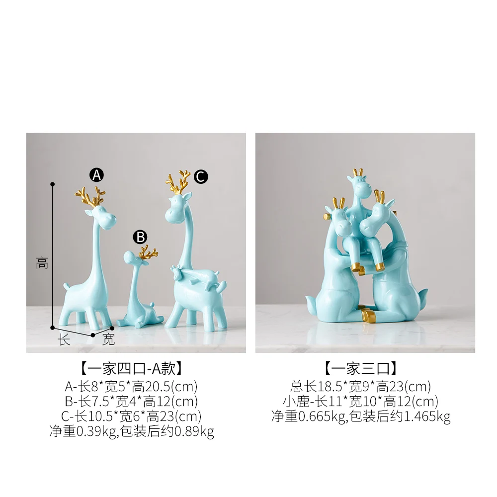 Sveķu dzīvnieku apdare blue žirafe skulptūru bionisko stila interjeru apdare, piederumi, biroja, guļamistabas gudrs apdare dāvanu
