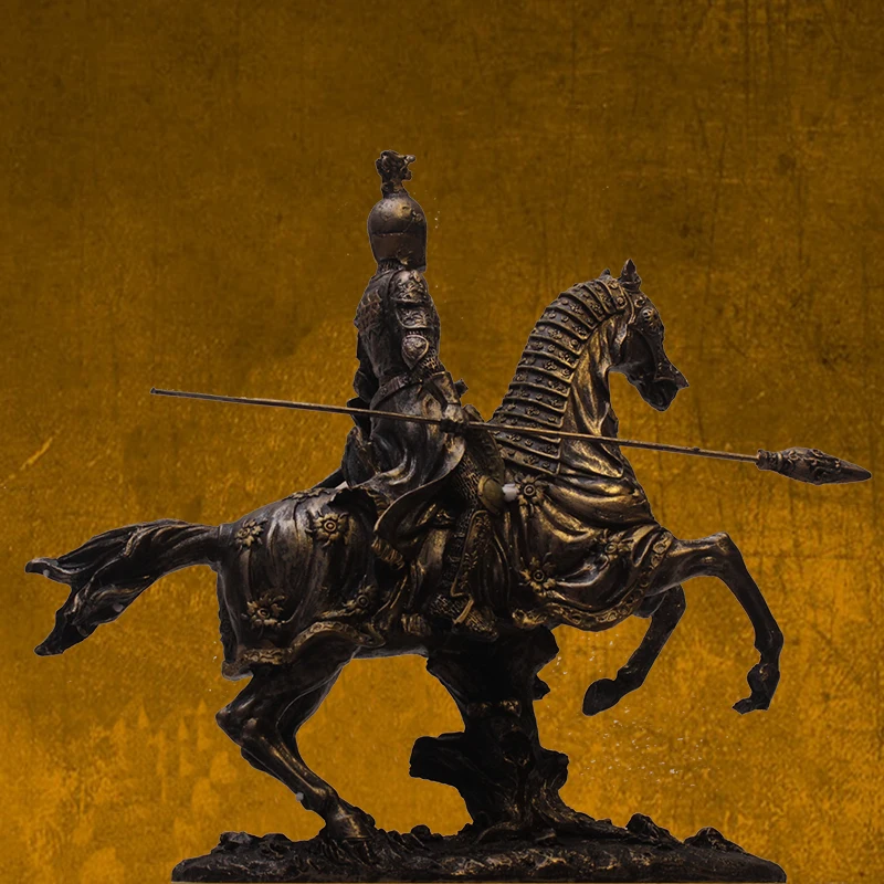 Viduslaikos Samuraju Bruņas Statuja Retro Bruņinieks Kara Zirgs Bruņas Kareivis Statuja Mājas Apdare Statuetes Mākslas X4216