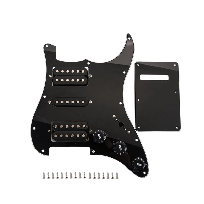 Black Wired Plate Pickguard Humbuckers for Hsh Guitar