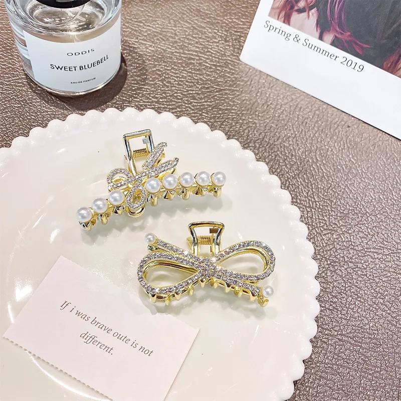 Luxury Pearl Matu, Nagu Sievietēm Ir 2021. Modes Krusta Vainaga Crystal Krabju Matu spraudes Meitenes, Matu Piederumus, korejiešu Matu Klipu