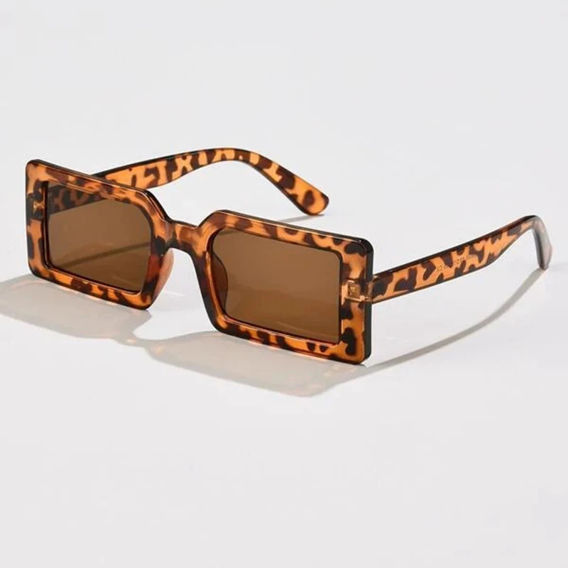 Unikālo Leopard Taisnstūra Sieviešu Saulesbrilles PC Rāmis Wrap Saules Brilles Sievietēm Ārpus Ceļa