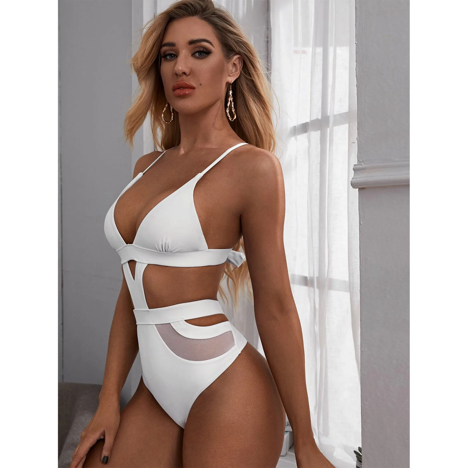 Dobi No Peldkostīmu Vienā Gabalā Sexy Bikini Push Up White Sieviešu Peldkostīmi Ir 2021. Sieviešu peldkostīmu Costumi Da Bagno Donna XL