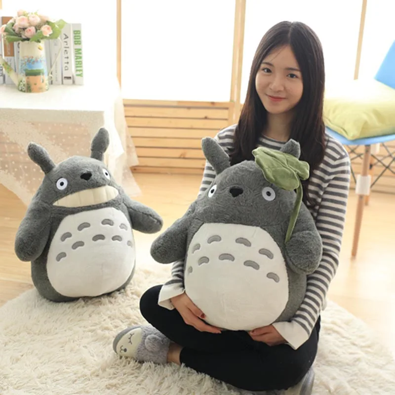 1/6 55CM Totoro Plīša Rotaļlieta Gudrs Plīša Japāņu Anime Attēls Lelle Plīša Totoro 
