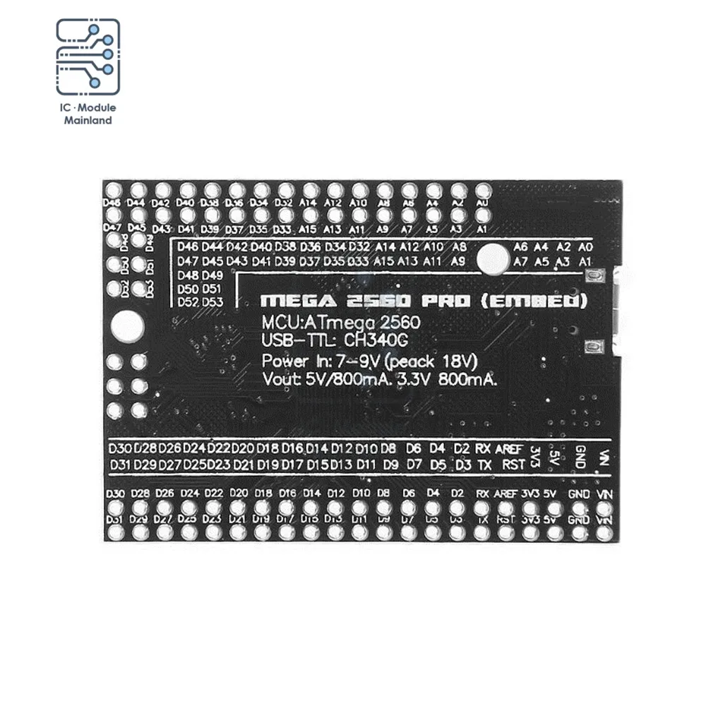 MEGA 2560 PRO Iegult CH340G/ATMEGA2560-16AU Mikroshēma Ar Vīriešu Pinheaders Savietojams Arduino DIY Mega2560