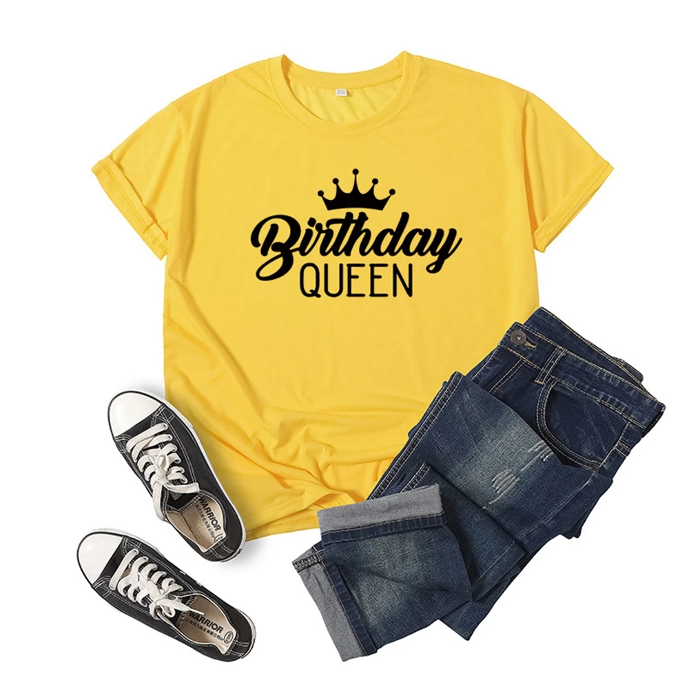 Dzimšanas diena Queen Vēstuli Izdrukāt, Sieviešu T Krekls ar Īsām Piedurknēm O Kakla Sieviešu T Dāmas Tee Krekls Topi Apģērbi KOBF