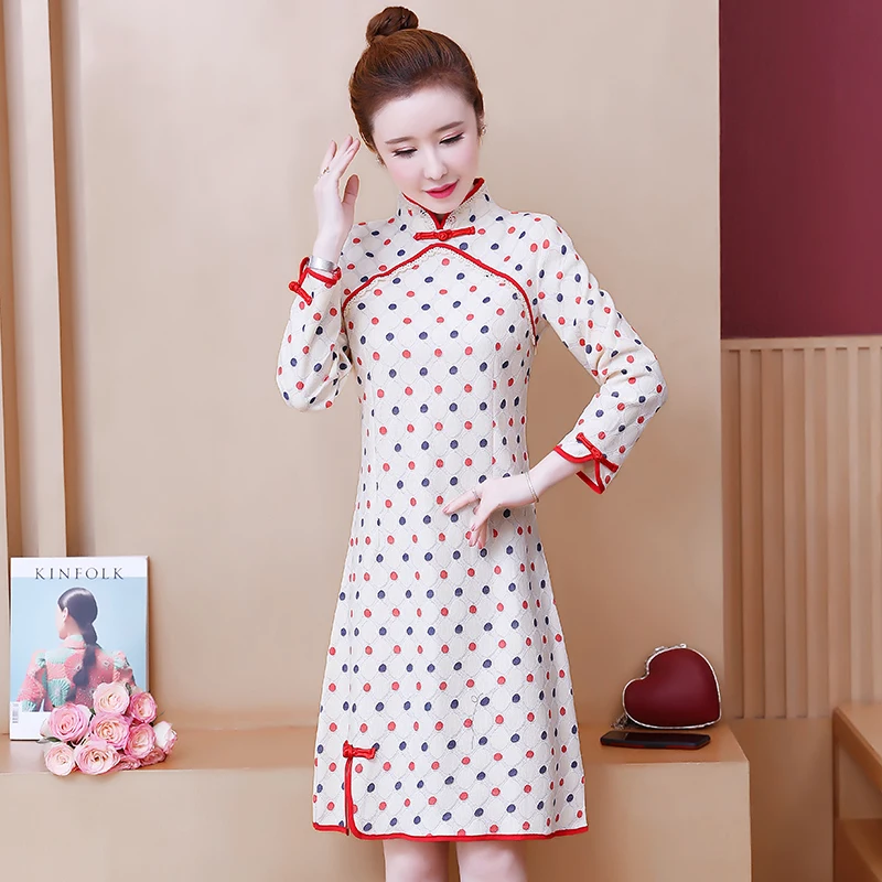 Sieviešu cheongsam Elegants Vintage kleita plus izmērs S-5XL tauku XXXL 3XL XXXXL 4XL 100KG sieviete valkā Ķīnas slim puse kleita drēbes