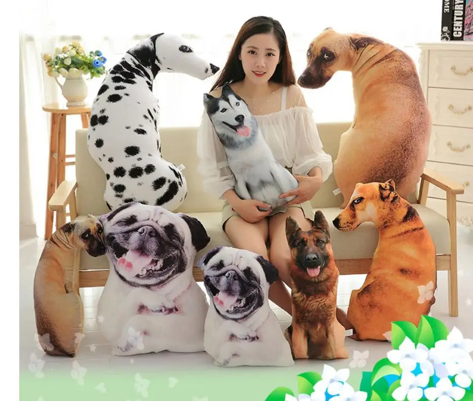 50cm 2020 jaunu Cute Simulācijas Suns Plīša Rotaļlieta 3D Drukāšanas Pildījumu Dzīvnieku Suns Plīša Spilvenu Pildījumu Karikatūra Spilvena
