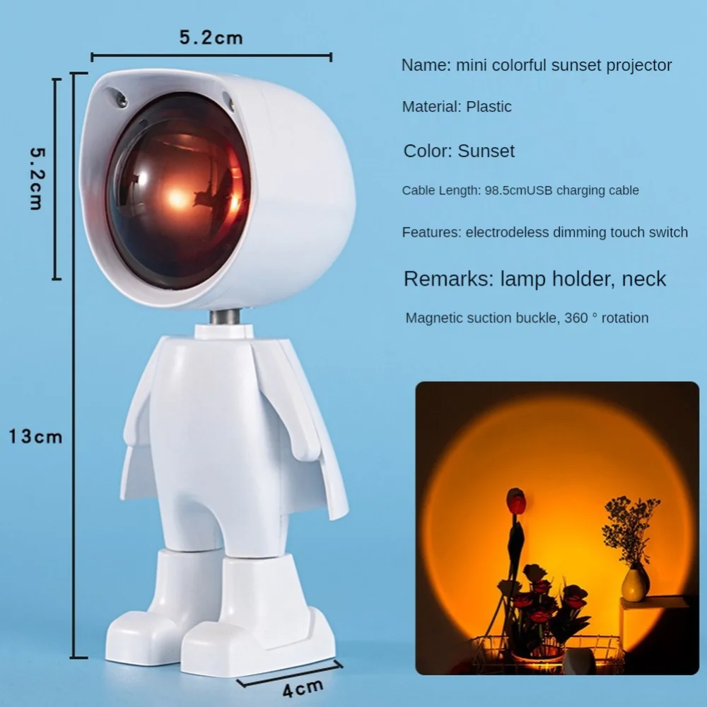 USB 360 saulrieta Lampas Robots Led Projektors-Nakts Gaismas Bezpakāpju Dimming Selfie Gaismas Guļamistabas Atmosfēru, Galda Lampa, Sienu Apdare
