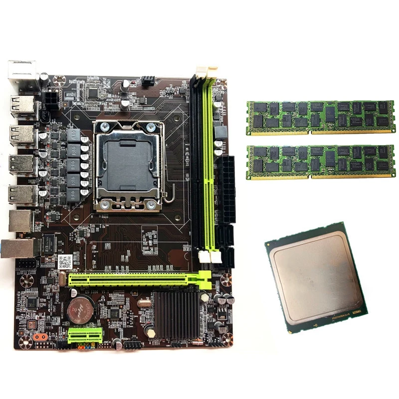 X79 Pamatplates Uzstādīt 1356 LGA Pin ar E5 2450+2XRECC 4G DDR3, Maksimālā Uzglabāšanas Atbalsts 2 X32G Mātesplati
