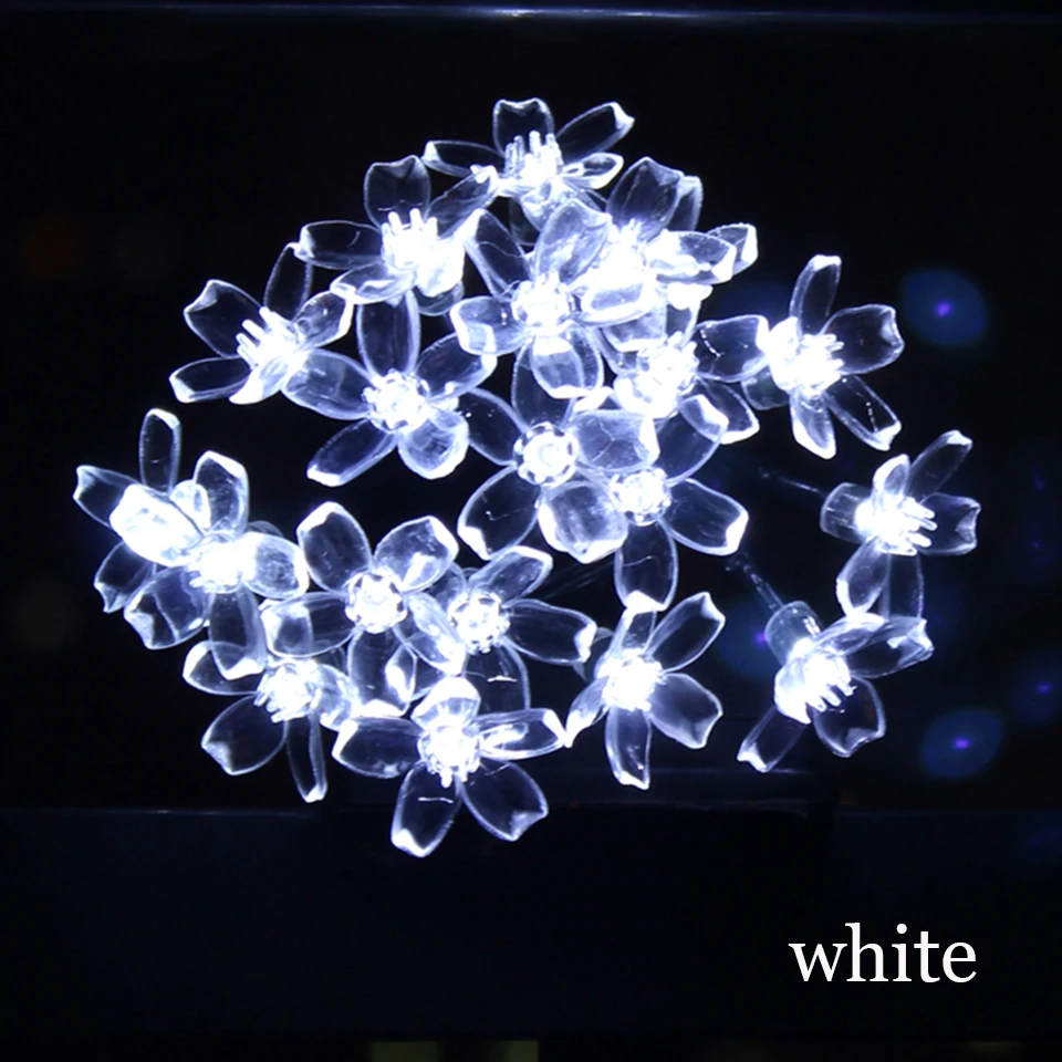 Saules Led Ķiršu Ziedu Ziedu Vainags Akumulatoru Powered LED Pasaku Gaismas Kristāla Ziedi, Iekštelpu Kāzas, Ziemassvētku Rotājumi