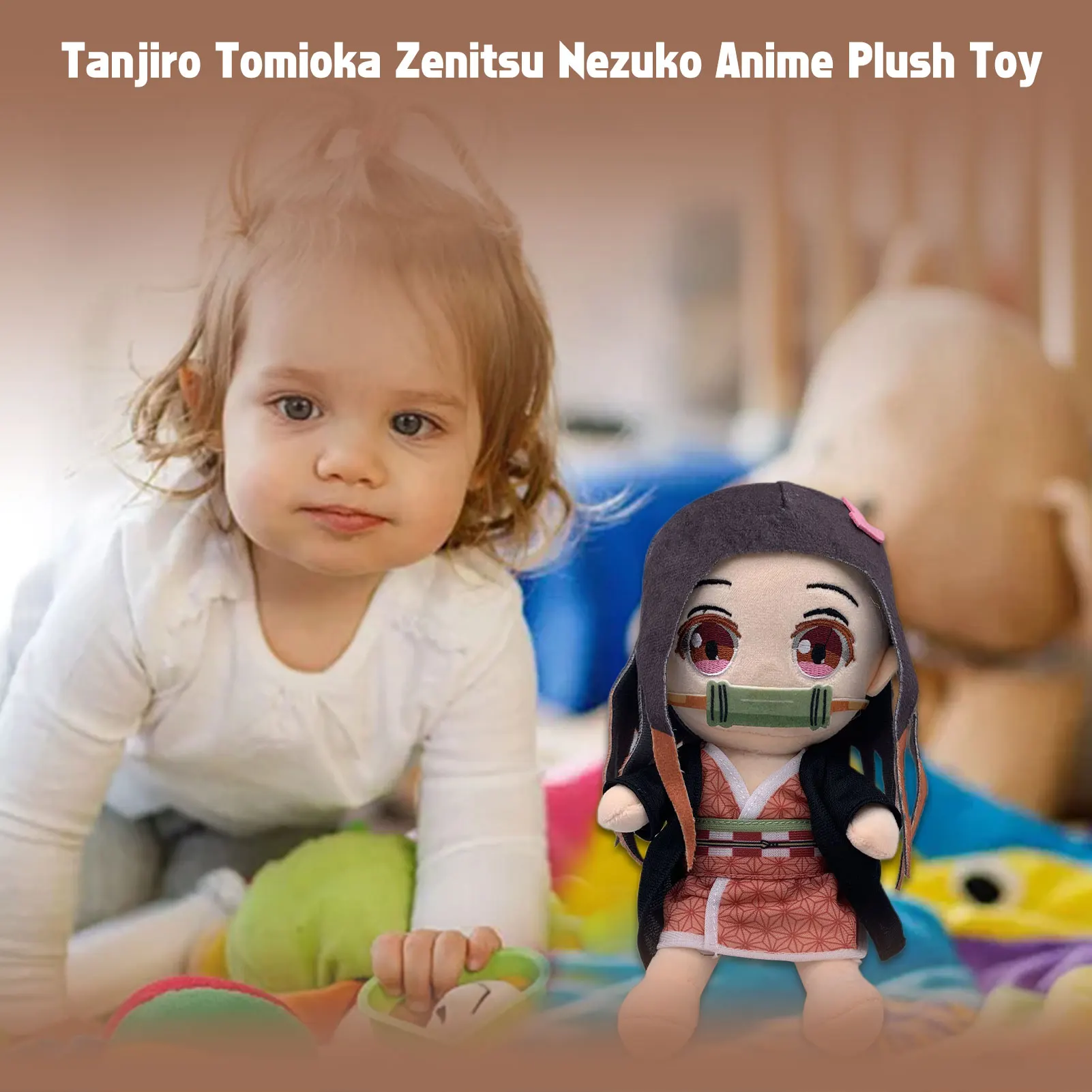 Anime Attēls Kimetsu Nav Yaiba Lelle Tanjiro Nezuko Zenitsu Kawaii Telpu Dekorēšana Bērnu Rotaļlietas