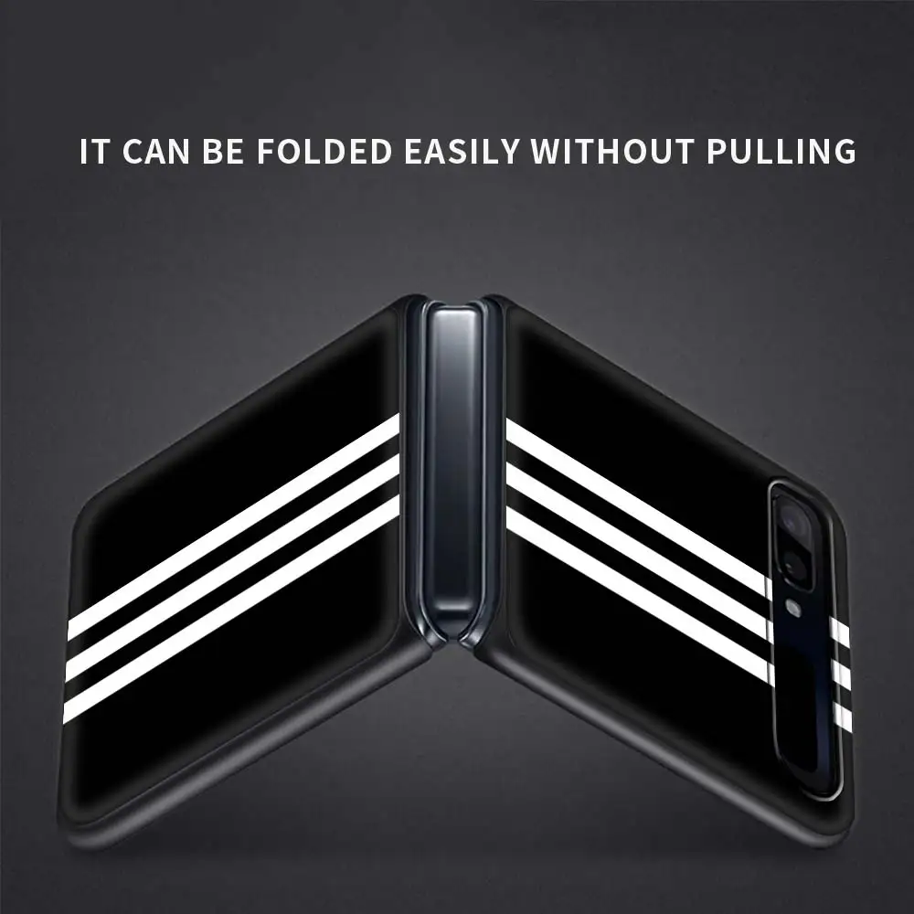 Modes Sporta Zīmolu Svītras Viedtālrunis Case For Samsung Galaxy Z Flip 5G Vāciņu, Silikona Apvalks Melns Klp Mīksto Coqu