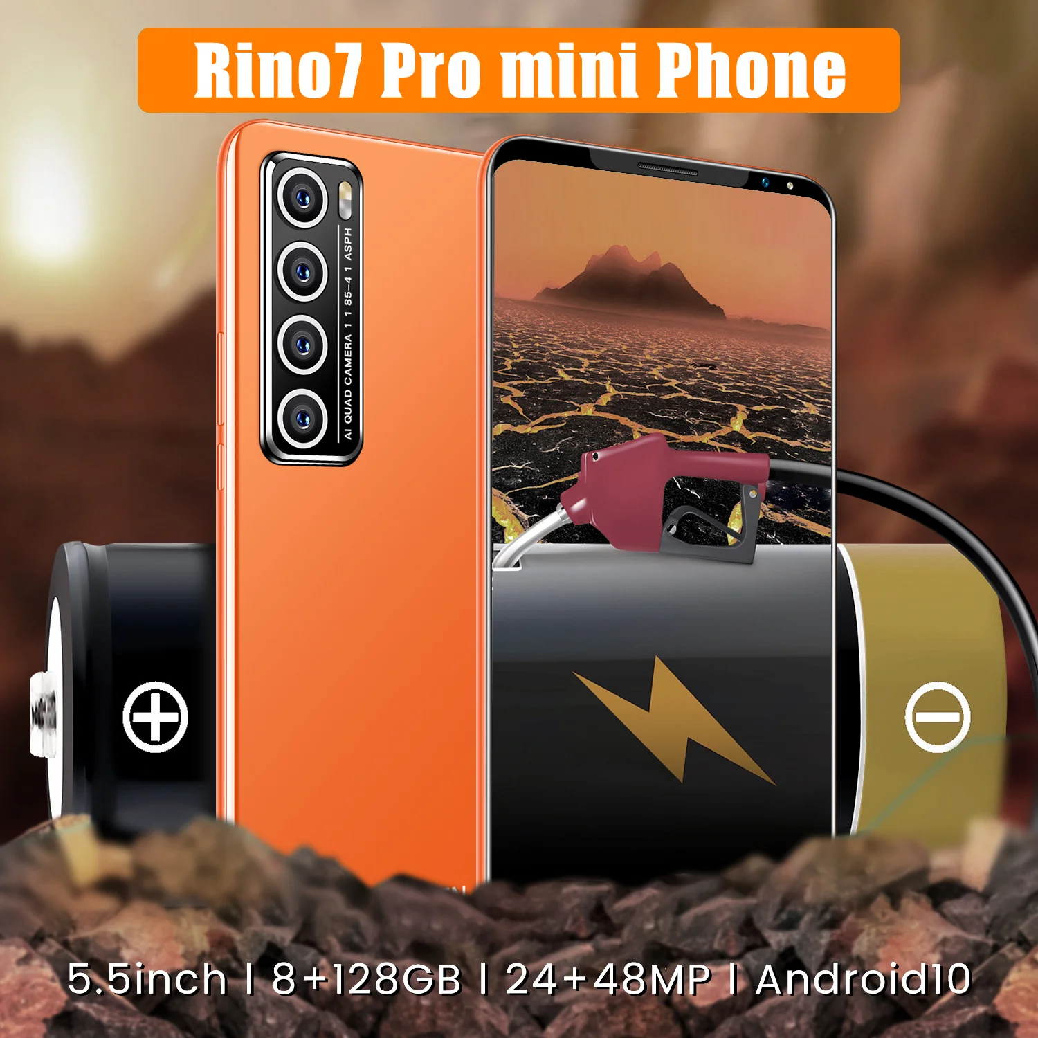 Ir 2021. Jaunu Rino7 Pro Ar 5,5 Collu 8GB RAM atmiņa, 128GB ROM 10 Core Procesors 24+48MP 4800mAh Sejas Nospiedumu ID 4G 5G Andriod Smart Tālruni