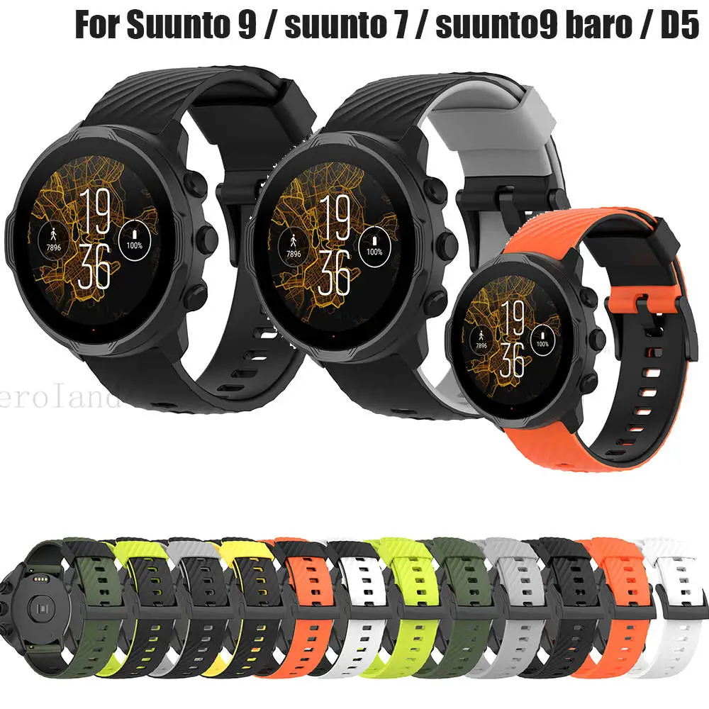 24MM Silikona WatchBand Rokas Siksniņu Rokassprādze Par Suunto 9 / suunto 7 / suunto9 baro / D5 / spartan sporta Smartwatch Aproce