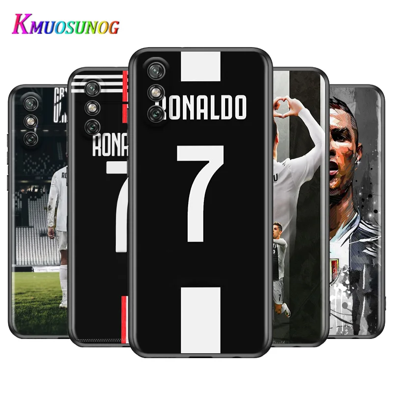 Futbola zvaigzne Ronaldo Par Huawei Y9S Y8S Y6S Y9A Y7A Y8P Y7P Y5P Y6P Y6 Y7 Y5 Pro Ministru 2019 2020 Black Soft Telefonu Gadījumā