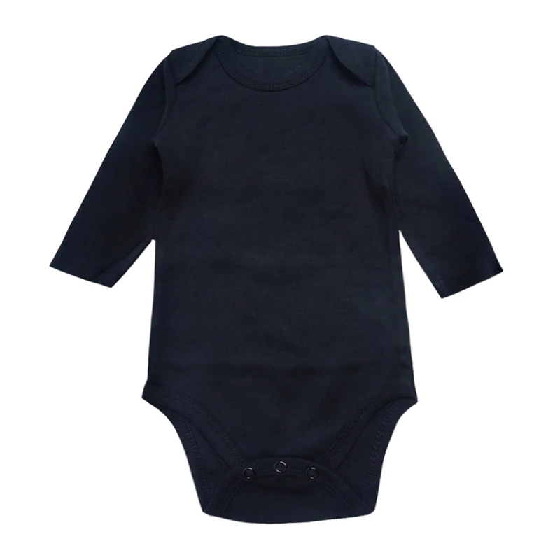 Bērnu Bodysuit Zīdaiņiem Apģērbs Ar Garām Piedurknēm Melnā Unisex 3 6 9 12 18 24 Mēnešiem, Zīdaiņu Apģērbs
