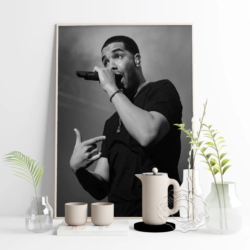 Drake Rap Mūzikas Albuma Noformējumu, Plakātu, Hip Hop Mūziku Reperis Zvaigžņu Kanvas Glezna, Fani Kolekcija Priints, Drake Vintage Art Sienas