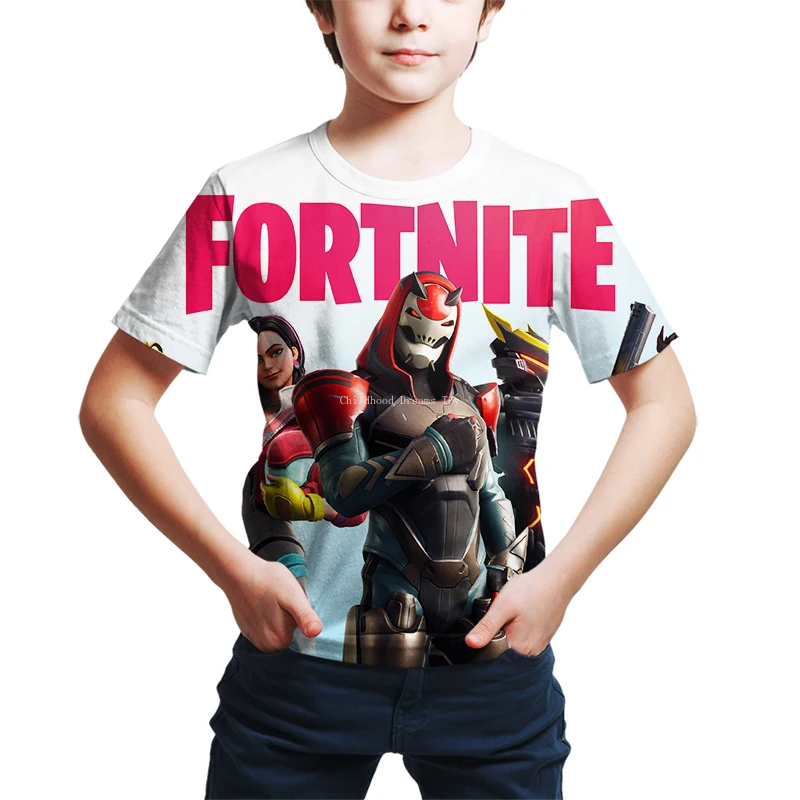 Fortnite Zēnu T-krekls Bērniem Topi Vasaras Bērnu Apģērbu 3D-Print Smieklīgi Kaujas Royale Spēle Grafikas T Krekls Toddler Meiteņu Top Tee