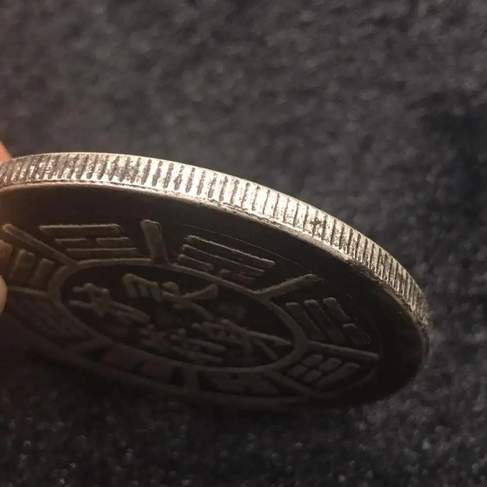 Ķīnas Vintage Taiczi bagua Sākotnējā Zelta Sudraba Monētas KOPIJU Feng shui Laimīgs Kriptogrāfijas Ouija Monētas par Laimi Kolekciju monedas