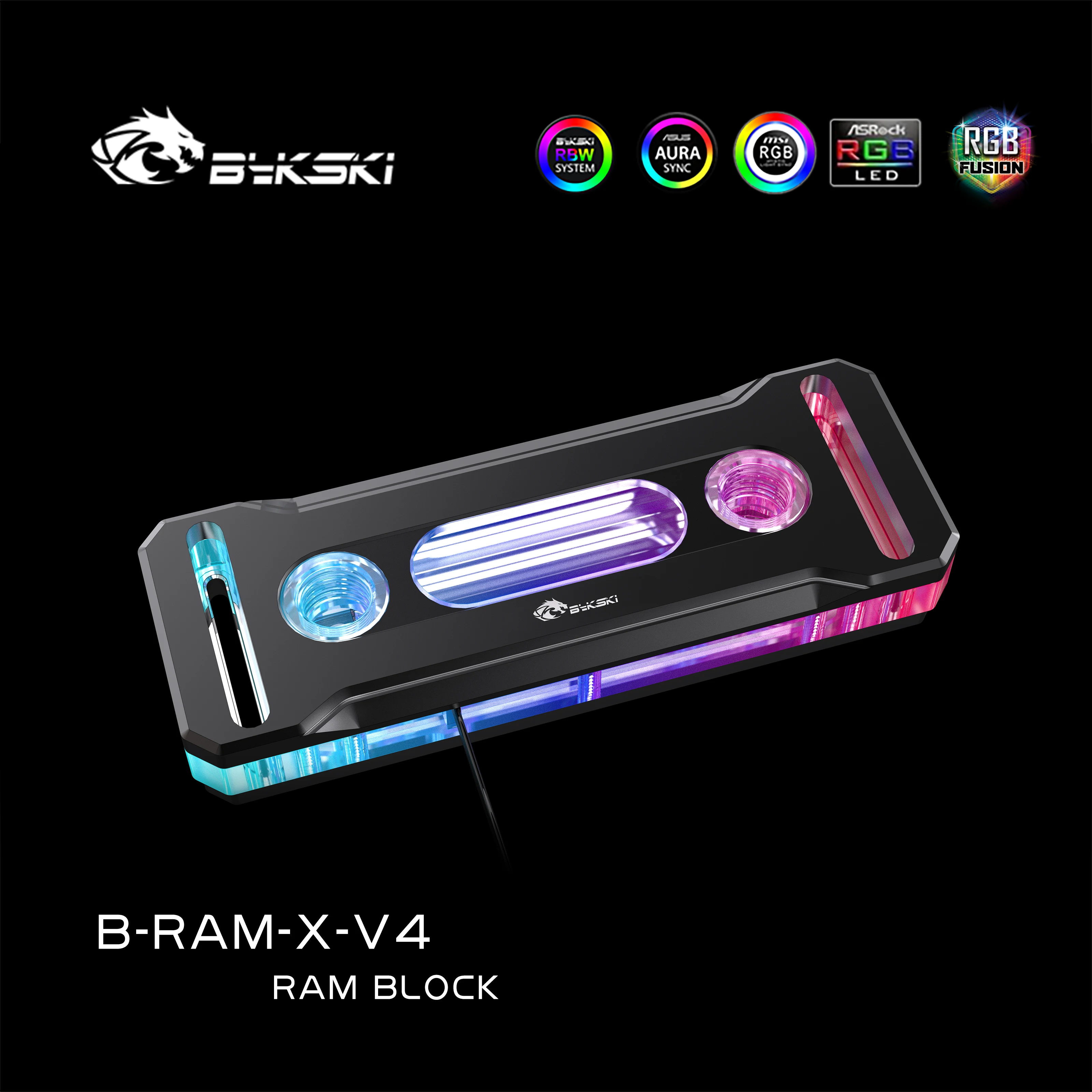Bykski RAM Ūdens Dzesēšanas Bloku, Atbalsta Dual Channel Atmiņas RAM Cooler Heatsinks RGB Radiatoru Vara, B-RAM-X-V4