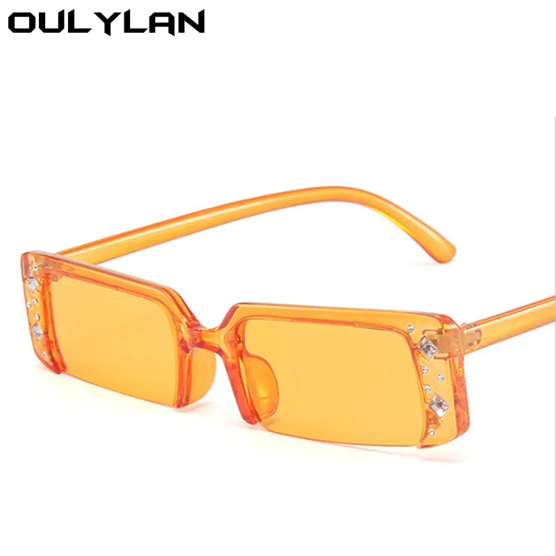Oulylan Sievietēm, Daļēji bez apmales Brilles Ir 2021. Luruxy Dimanta Saules Brilles Dāmas Melns Dzeltens Briļļu Classic Laukums āra UV400