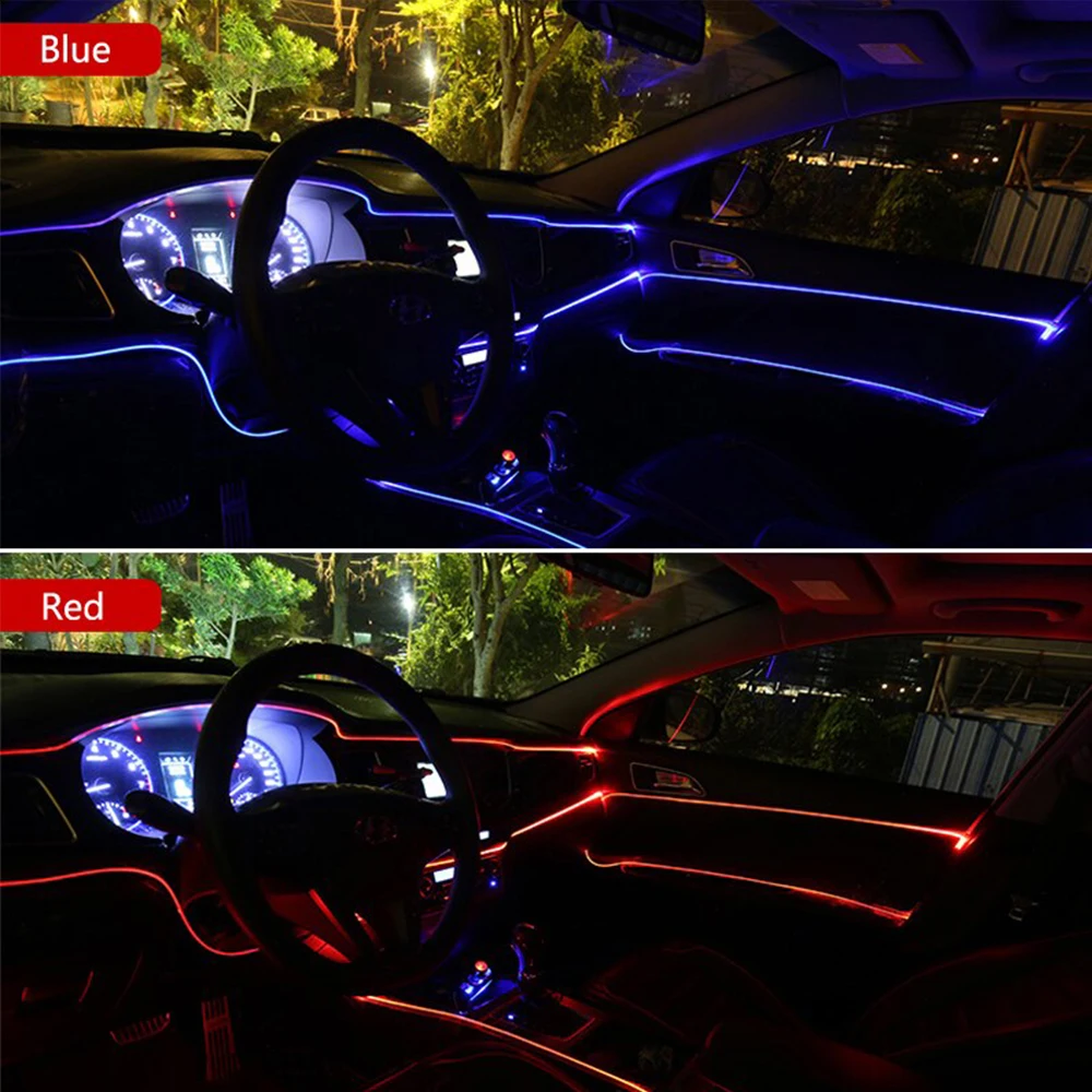 2m Sloksnes LED Auto Apkārtējās Gaismas Interjera Lampas Atmosfēru, ņemot vērā KIA Rio 2 3 Sportage Cerato Soul Optima Auto Piederumi