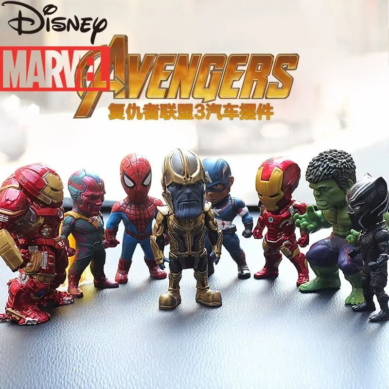 Disney Brīnums Avengers Captain America, Iron Man Zirnekļcilvēka Auto Kartes Iekšējā Apdare, Kustīgās Galvas Rotaļu Auto Piederumi
