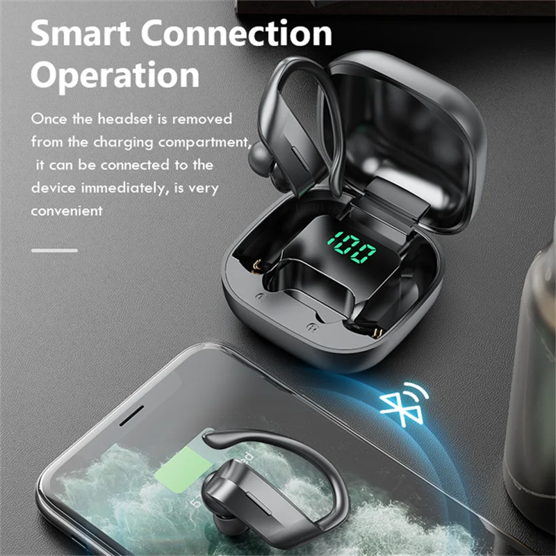 TWS Bluetooth 5.0 Austiņas Ar Mikrofonu Bezvadu Austiņas Sporta Ūdensizturīgs Austiņas Touch Kontroli Mūzikas Earbuds Telefoniem
