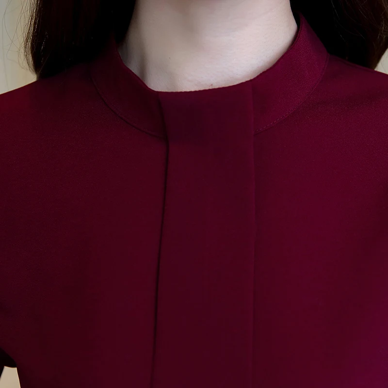 Jauno Modes 2021 sieviešu krekls, blūze ar garām piedurknēm plus lieluma sieviešu apģērbu sarkanā birojs dāmu krekls sievišķīgs tops blusas