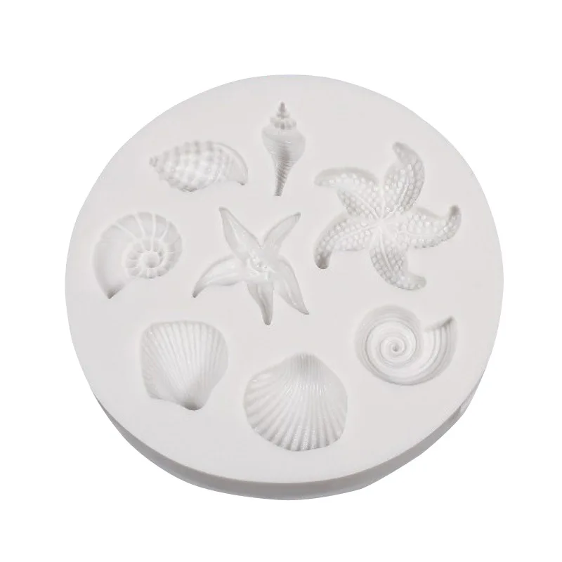 Kūka Dekorēšanas Instrumenti DIY Jūras Radības Gliemežnīcu, jūras zvaigzne Shell Pomādes Konfektes, Kūkas Silikona Veidnes Radošo DIY Šokolādes Pelējuma