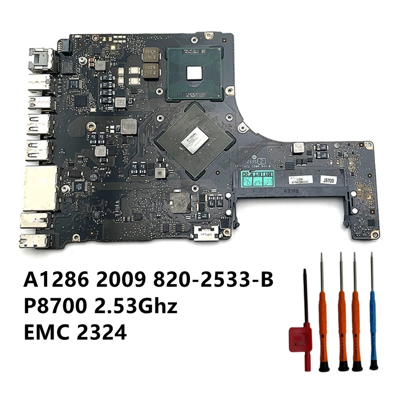 A1286 loģika kuģa MacBook Pro a1286 2009 p8700 2.53 ghz MC118 EMS 2324 820-2533-B 661-5222 pamatplate (mainboard)