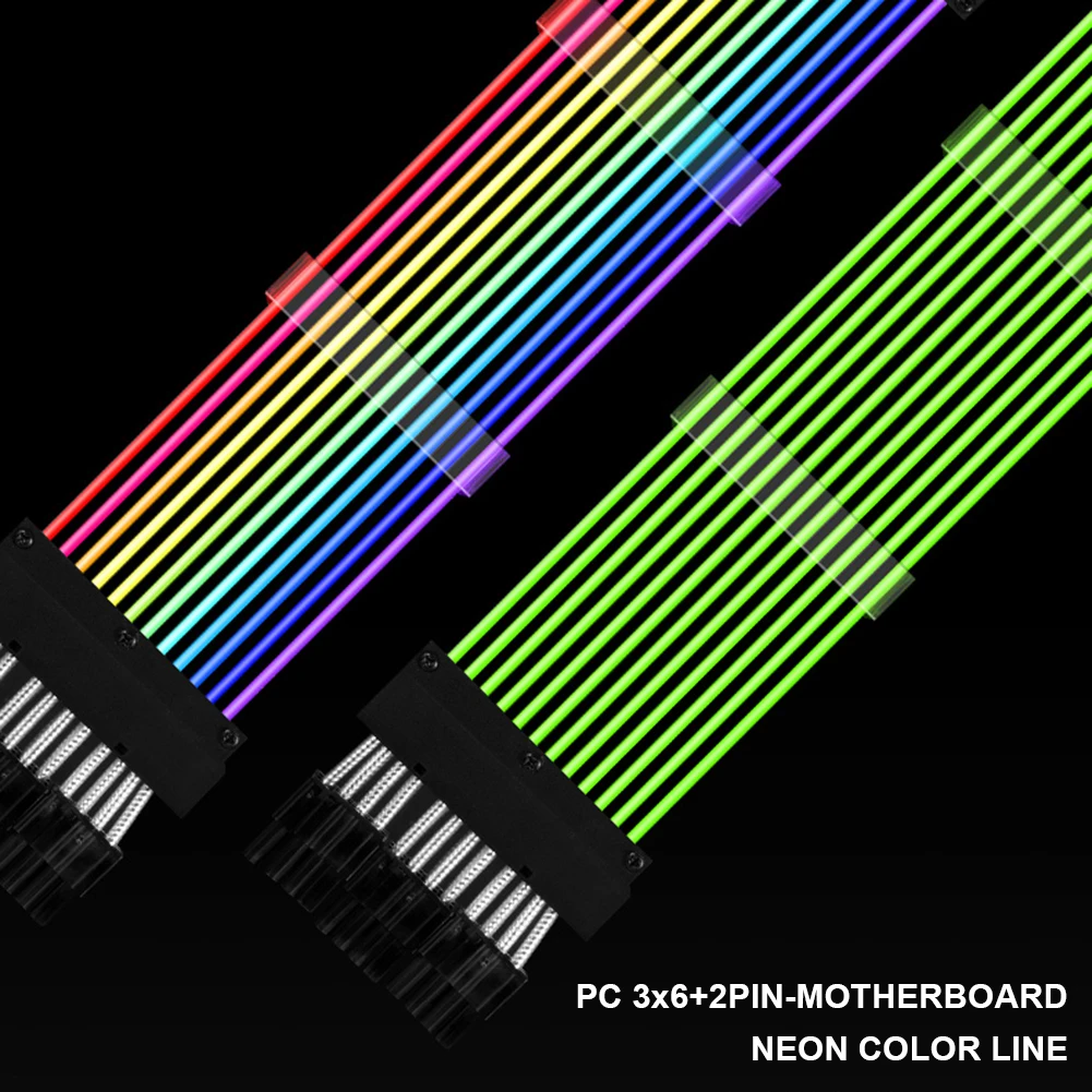 PSU pagarinātāja Vads Adresējama RGB 24Pin ATX PCIe Dual GPU Triple 8-Pin Vads Sadalītāja Kabeli Datoru Piederumi
