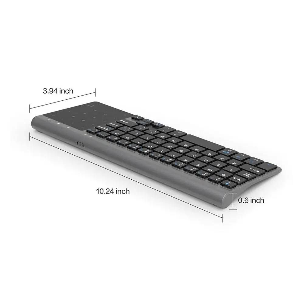 Plānas Klusums 2.4 G Wireless Keyboard Mini Multimediju Tastatūra Ar ciparu Ciparu Tastatūru Touchpad Tablešu Desktop, Klēpjdatoru,