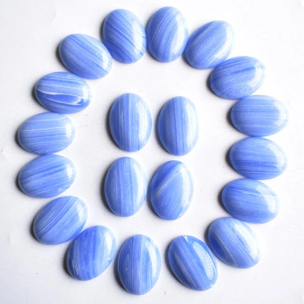 Modes karstā pārdošanas labas kvalitātes Blue stripe onyx Ovāls KABĪNES CABOCHON par rotu Aksesuāri 25x18mm vairumtirdzniecības 30pcs/daudz bezmaksas shippi