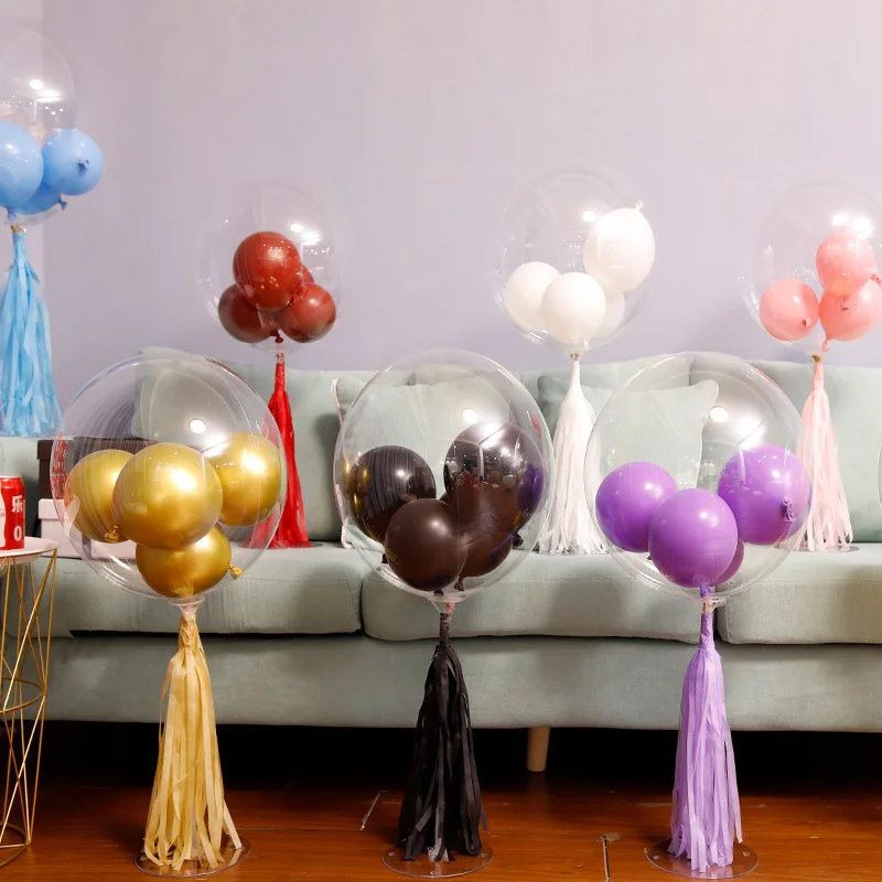 DIY LED Balonu Stāvēt ar Pušķis Dzimšanas dienas svinības Rotājumi Kāzu Baloni, Bērnu Dušas Rotājumi Baloon Led Bobo Baloni
